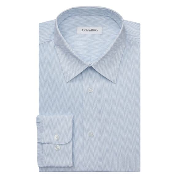 Calvin Klein Men's Steel Plus Regular Fit Stretch Wrinkle Free Dress Shirt - Picture 1 of 9